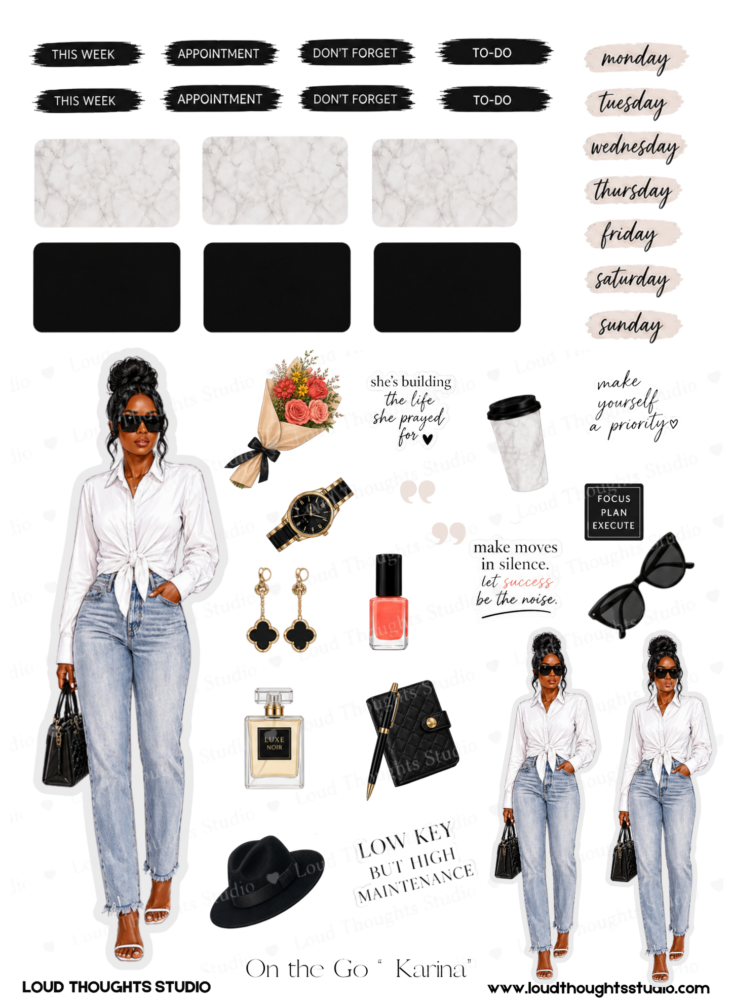 On the Go "Karina" Sticker Sheet