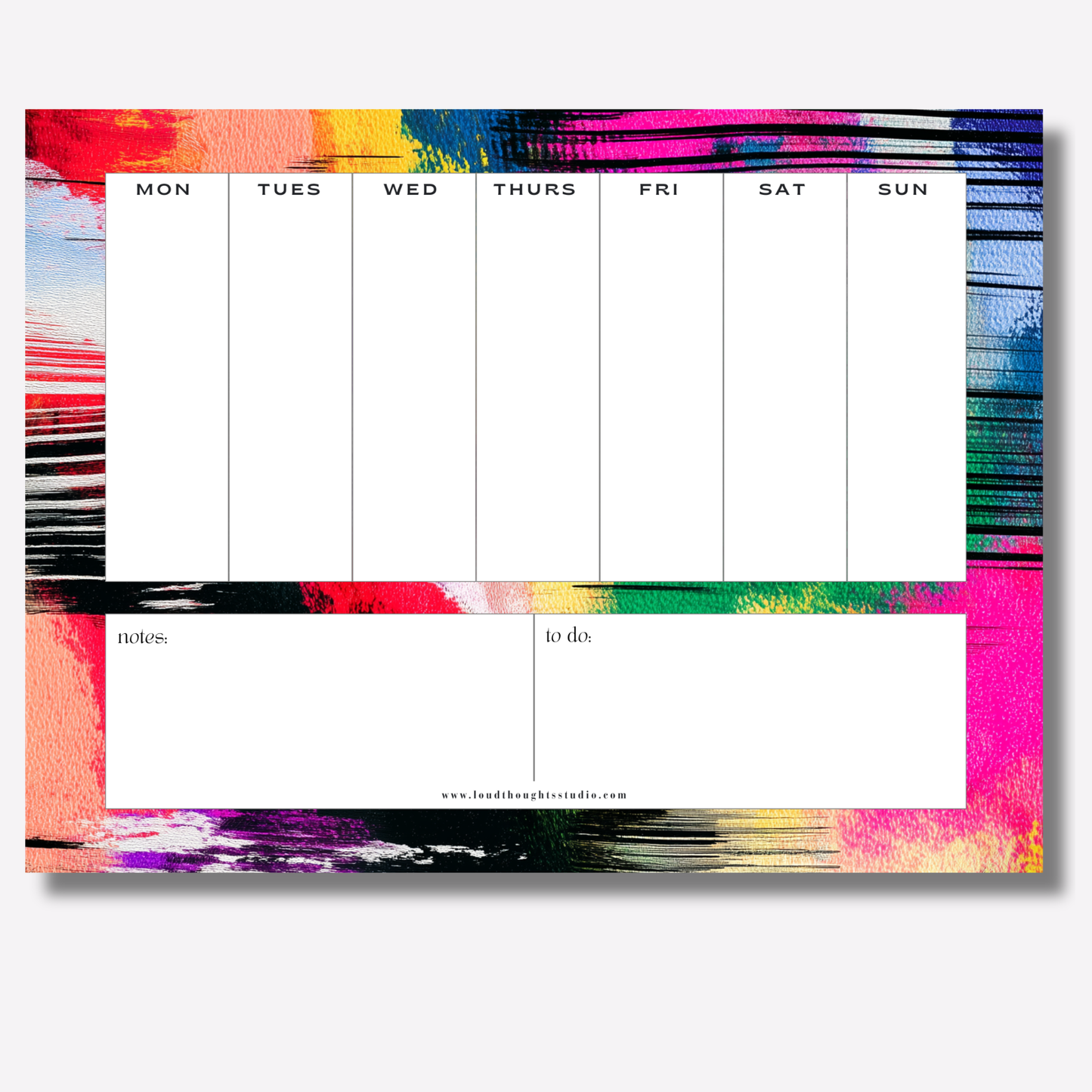 Weekly Planner Notepad- Blur