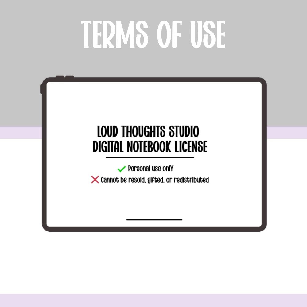 5-Subject Basic Digital Notebook - Pretty Unbothered