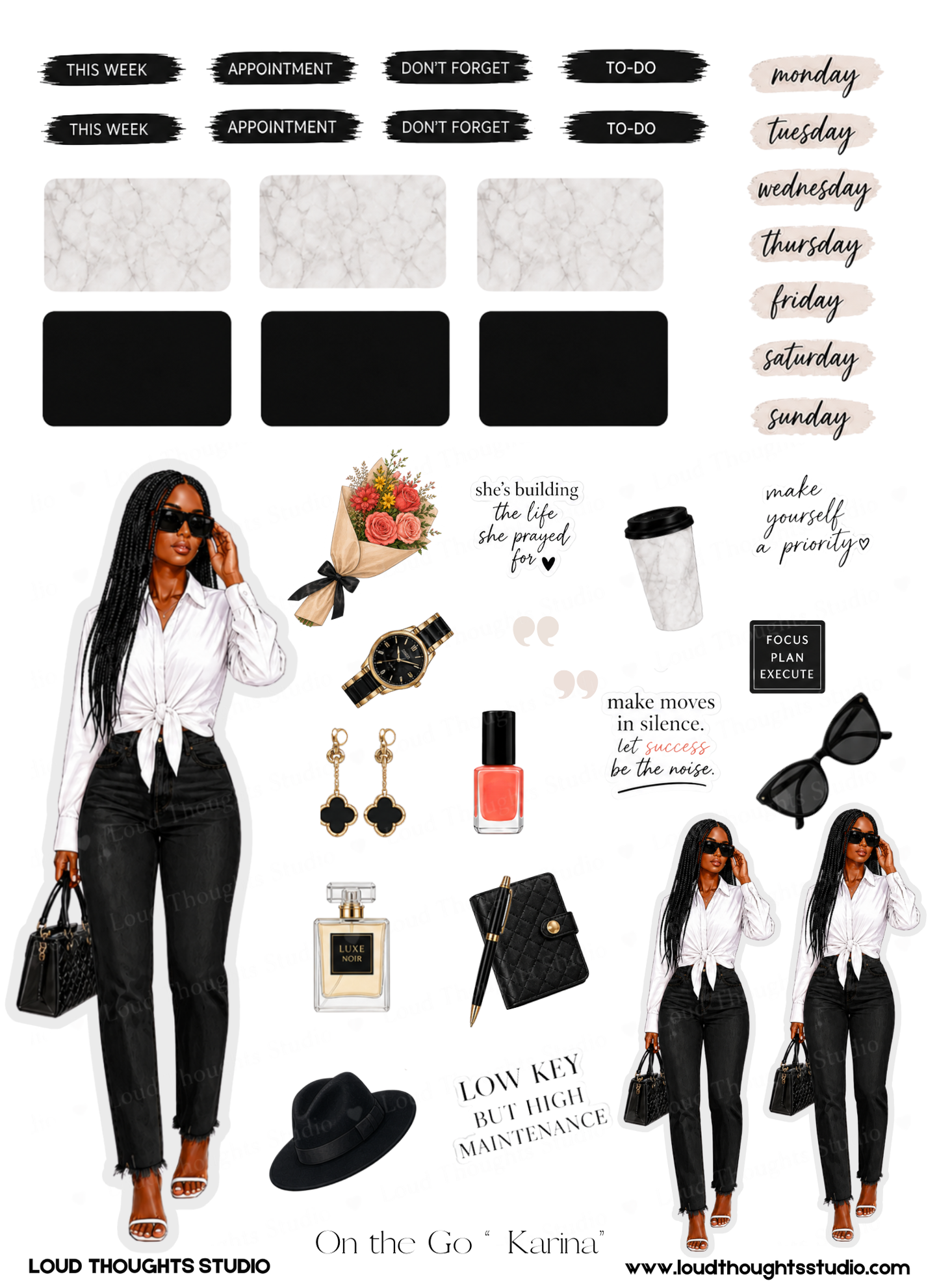 On the Go "Karina" Sticker Sheet