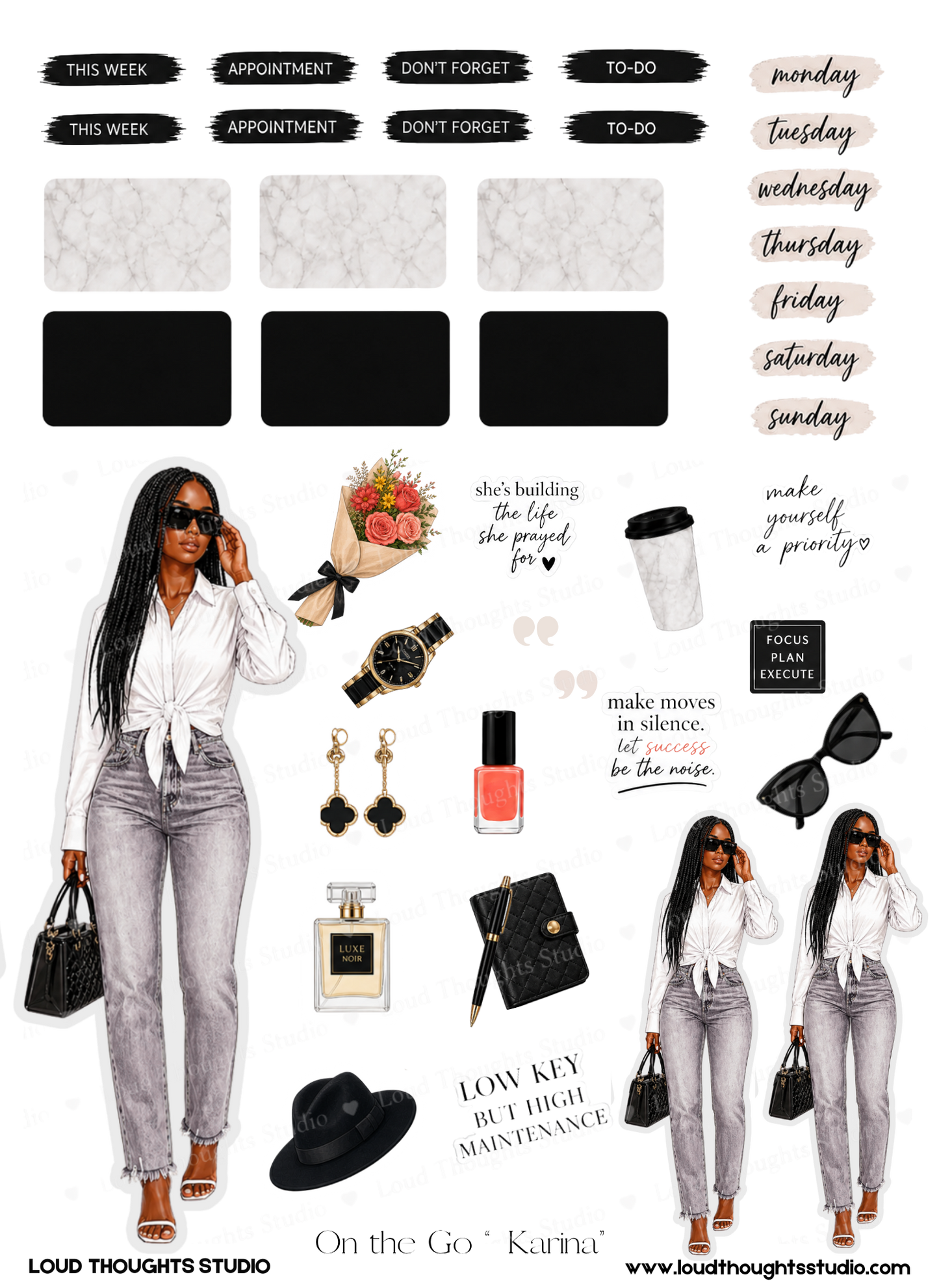 On the Go "Karina" Sticker Sheet