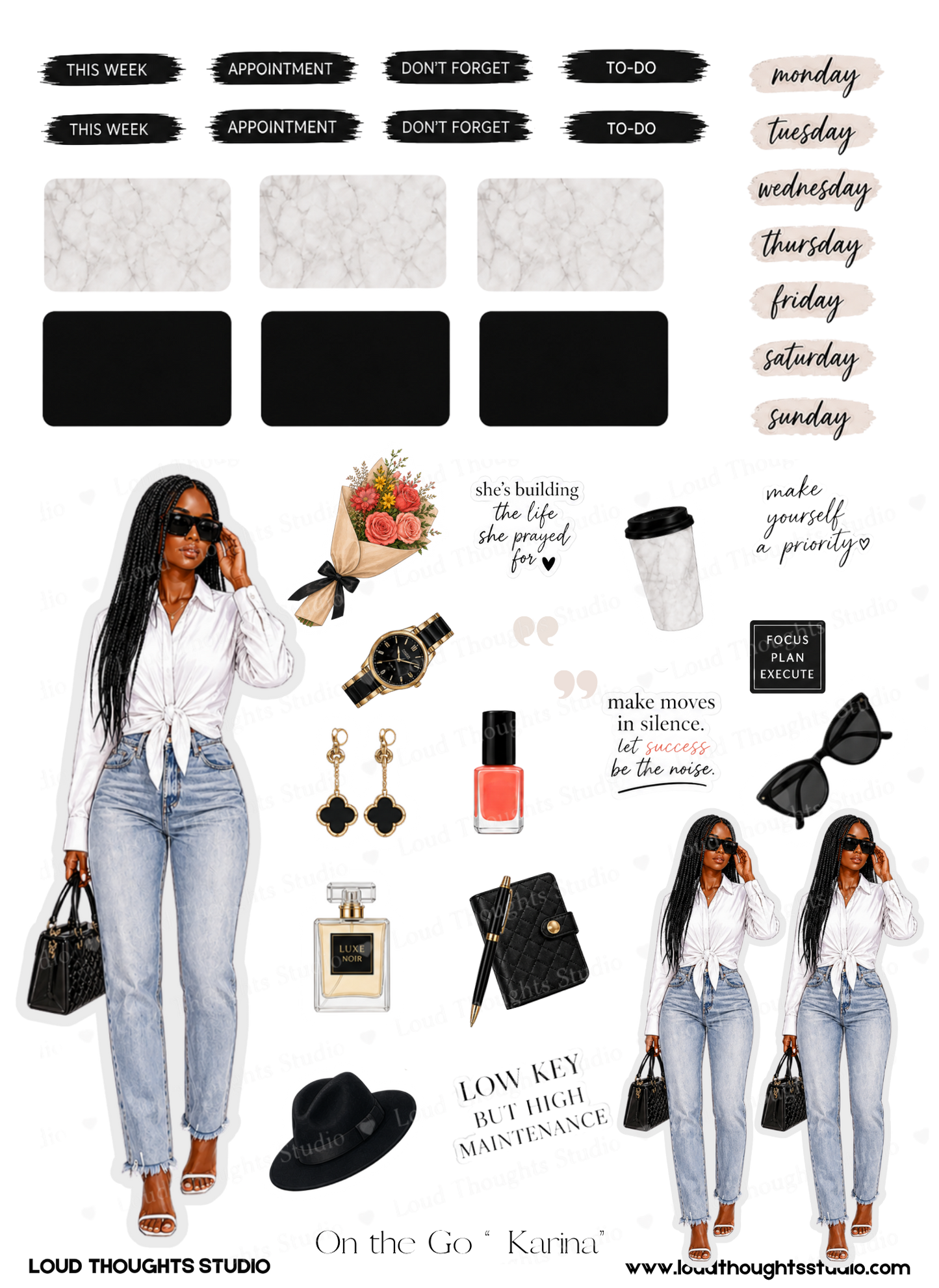 On the Go "Karina" Sticker Sheet