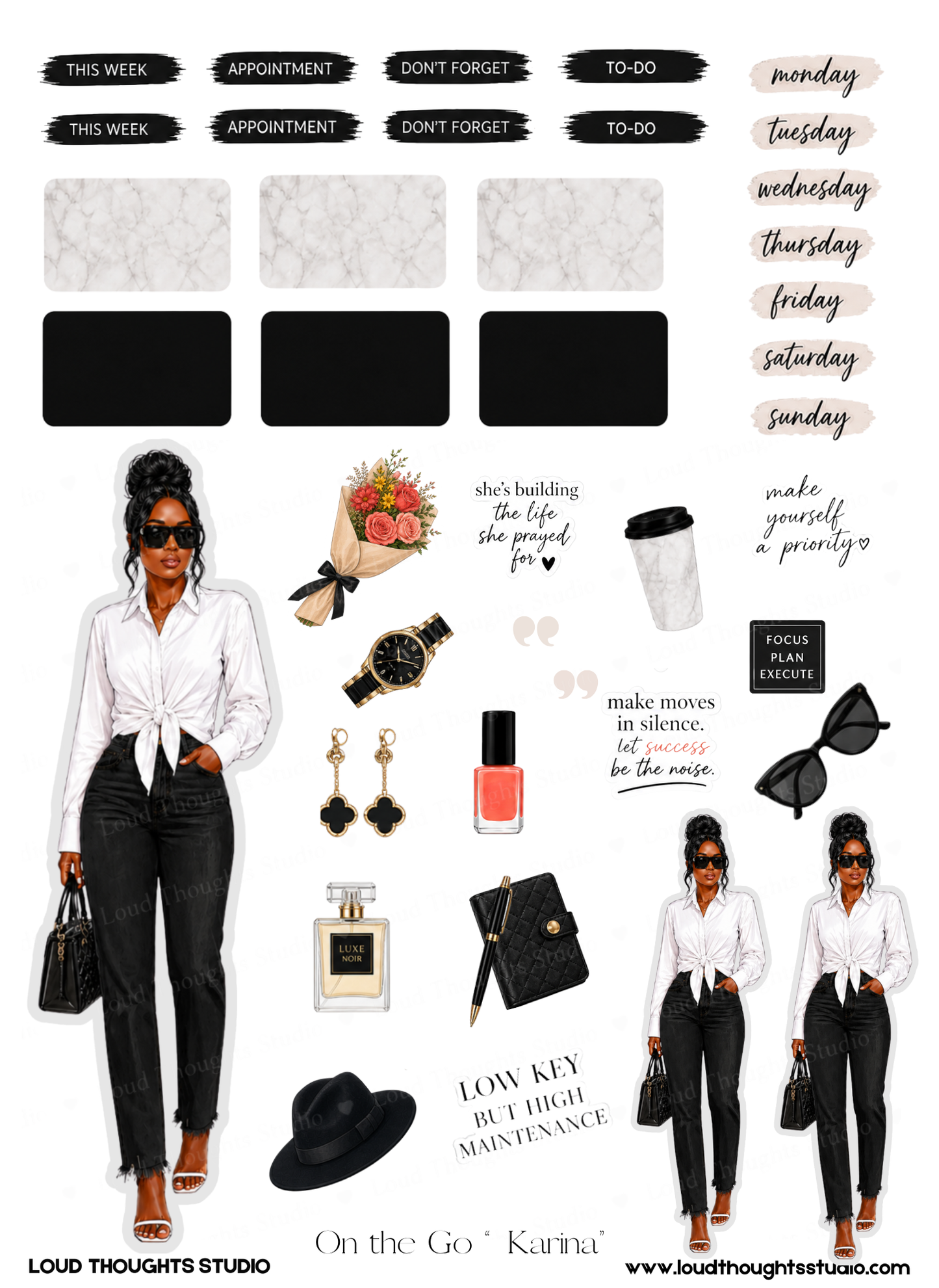 On the Go "Karina" Sticker Sheet