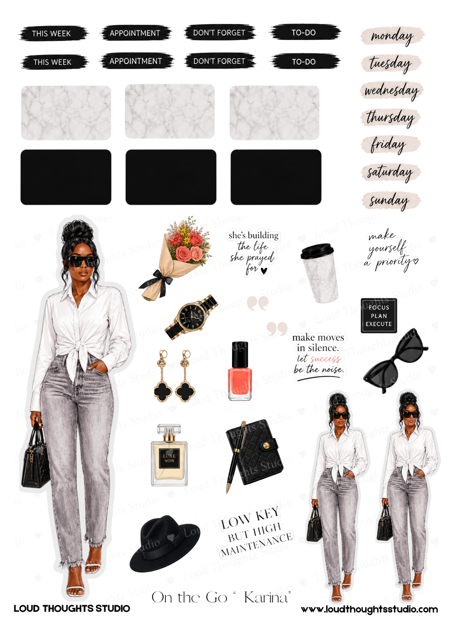 On the Go "Karina" Sticker Sheet