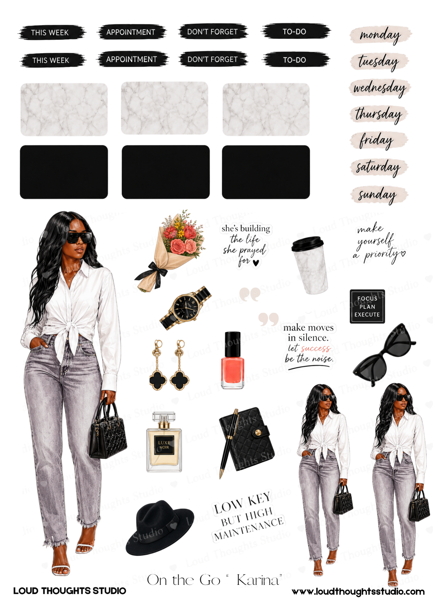 On the Go "Karina" Sticker Sheet