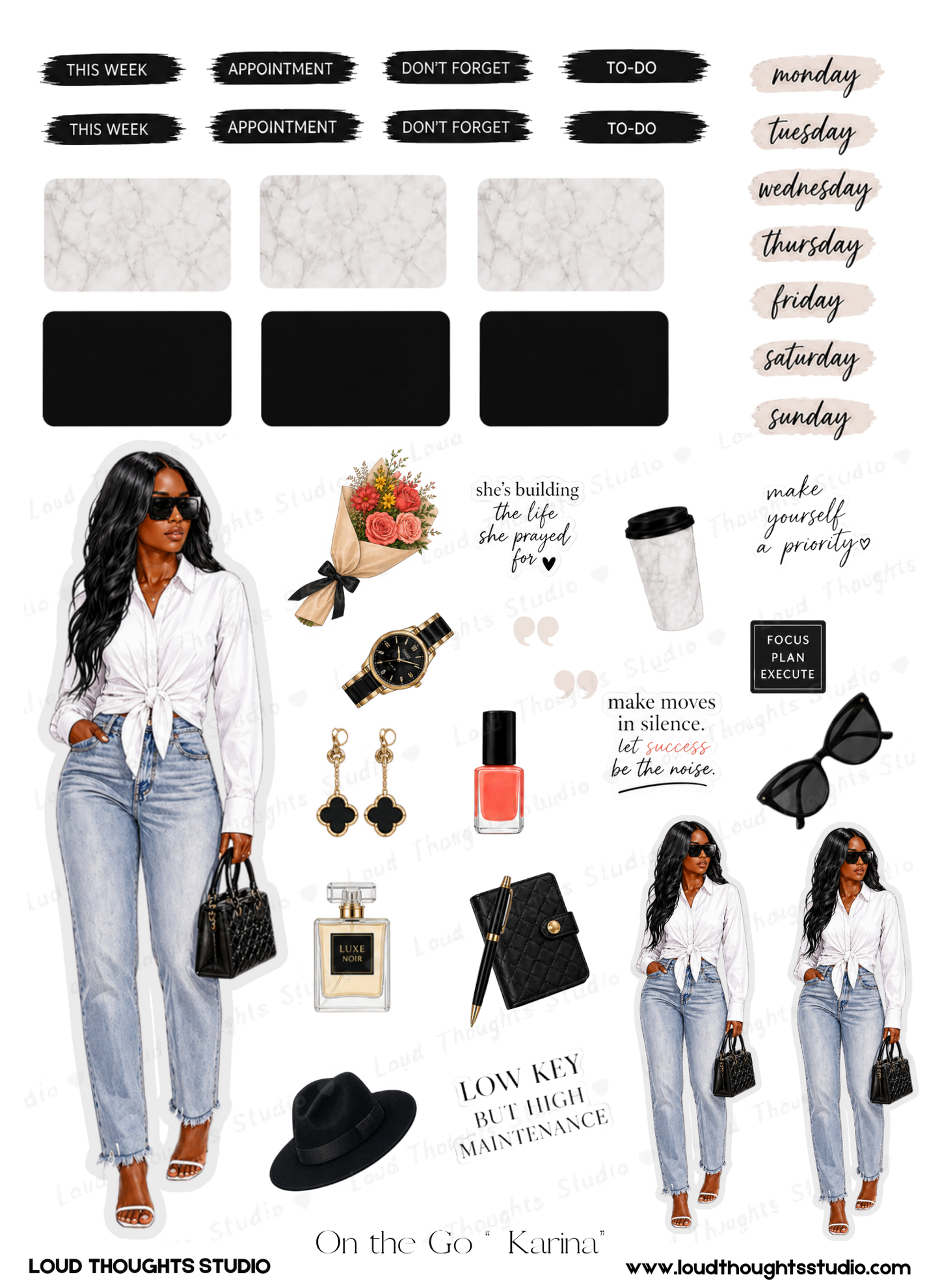 On the Go "Karina" Sticker Sheet