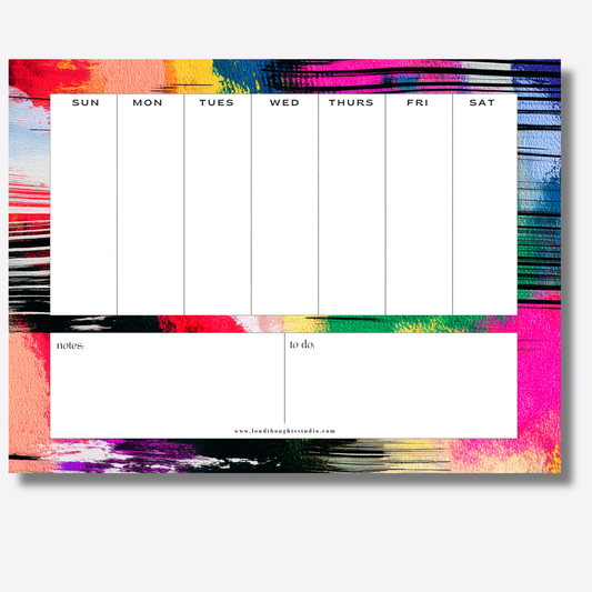 Weekly Planner Notepad- Blur