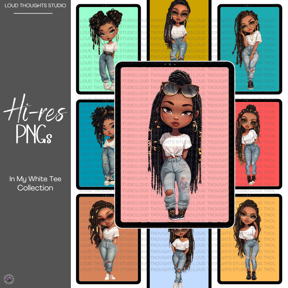 12 High-Resolution PNG Image Set - In My White Tee