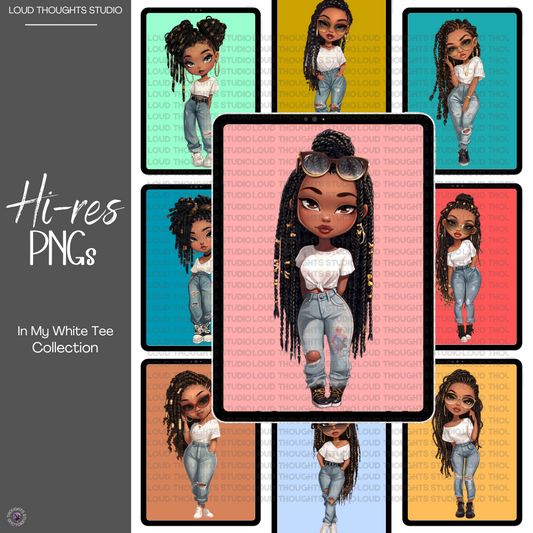12 High-Resolution PNG Image Set - In My White Tee