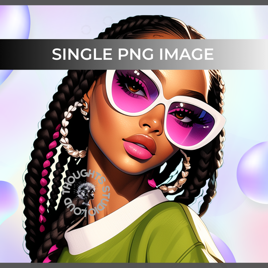 Braids & Shades Single PNG Image
