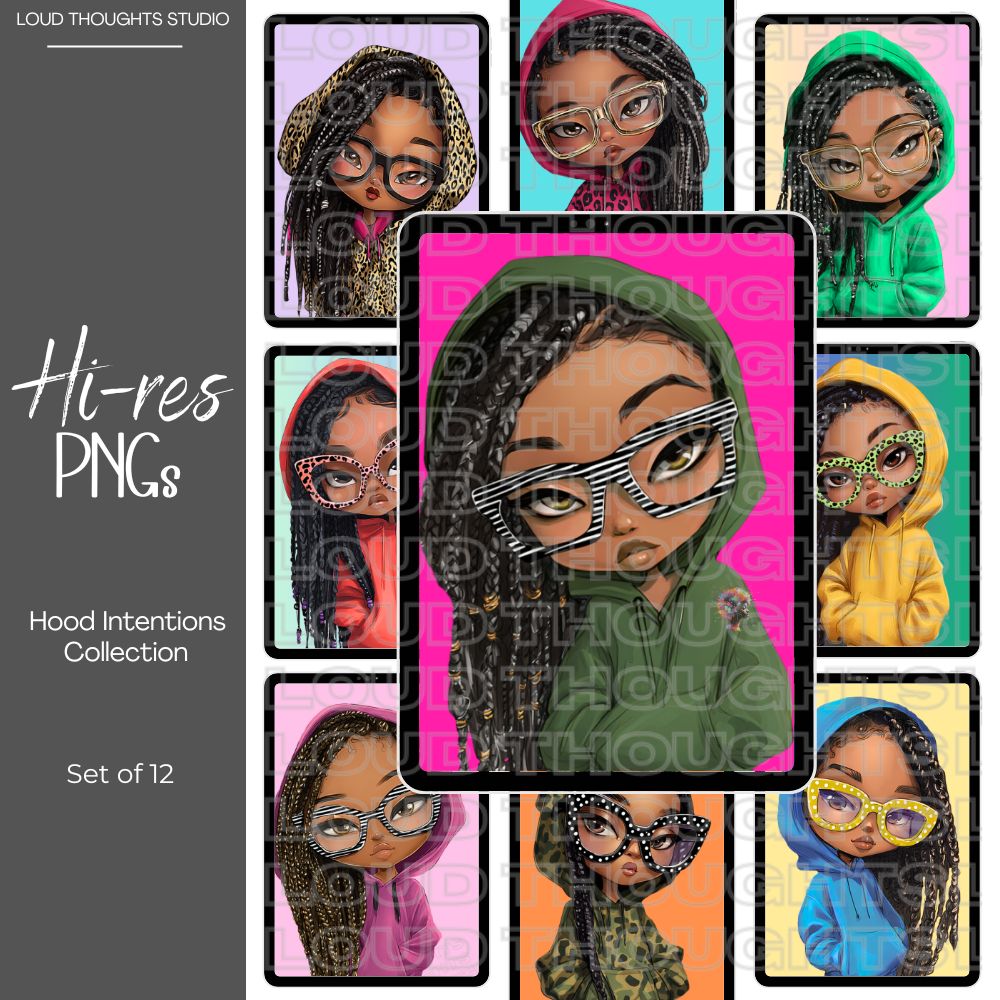 12 High-Resolution PNG Image Set - Hood Intentions