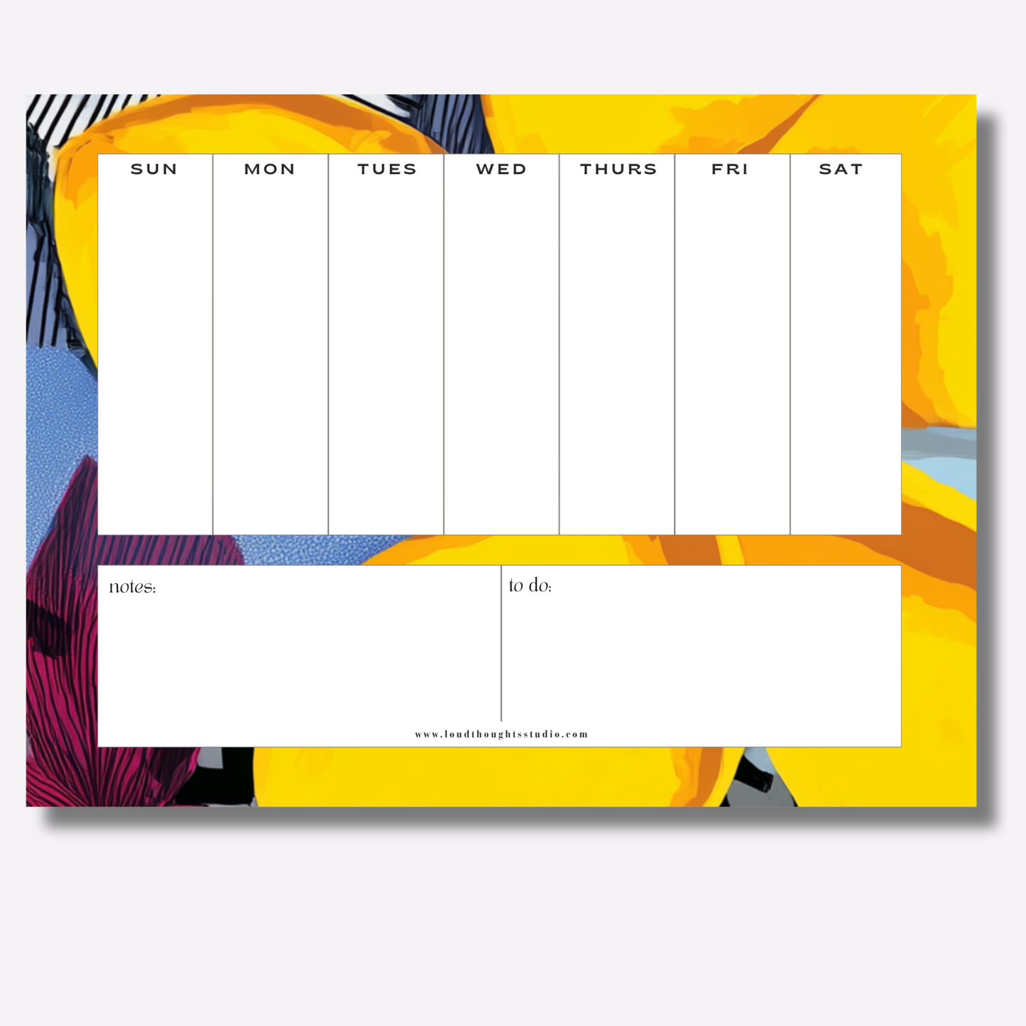 Weekly Planner Notepad- Poppin' Petals