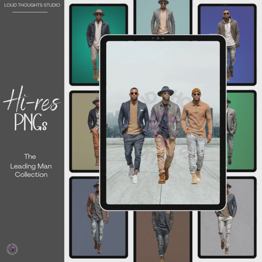 20 High Resolution PNG Set - The Leading Man